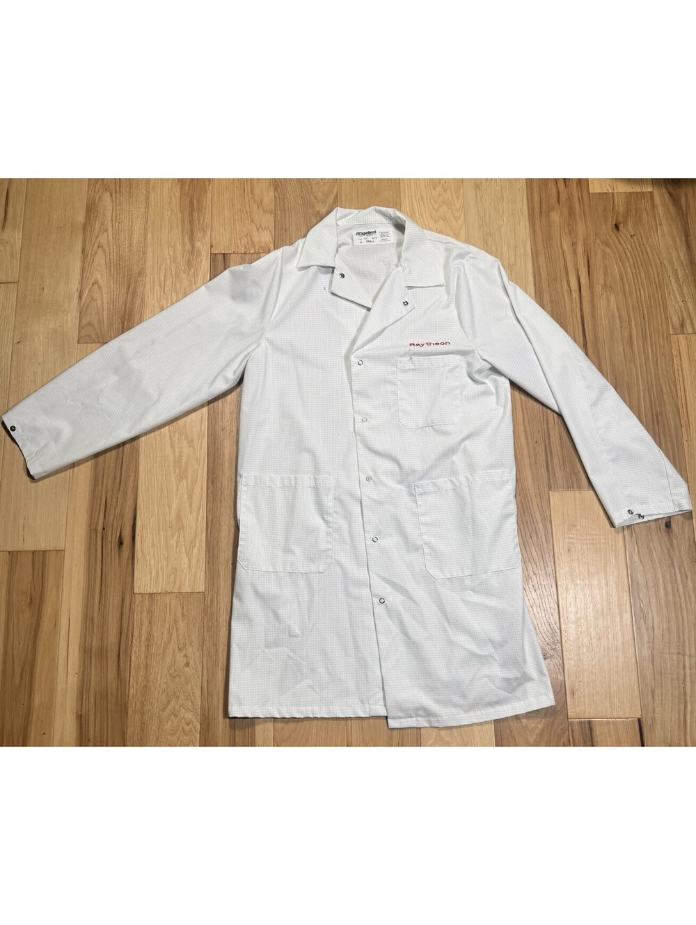 Raytheon Lab Coat Small Angelica ESD Static Dissipative Snap Front Work Smock